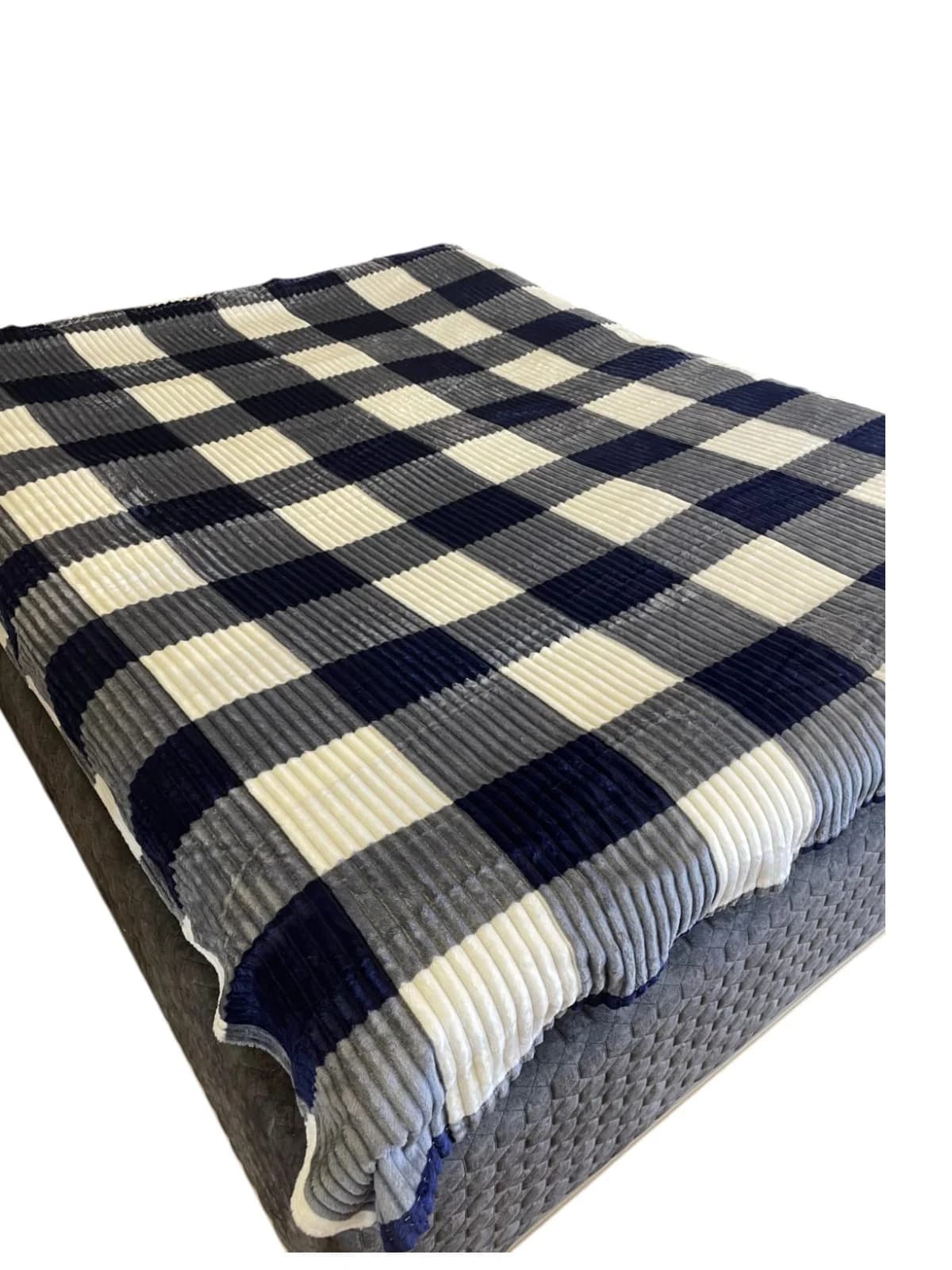 Yataq örtüyü Bamboo model 13.31, yeni model, yaz-yay-payız fəsilli, kletka (şahmat) naxışlı, Bamboo materiallı - GS_1_032