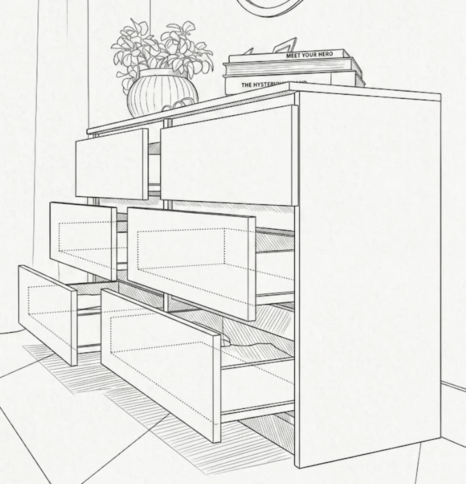 Komod MB 31, laminаt, tünd boz, 140x80x45 sm — изображение 2