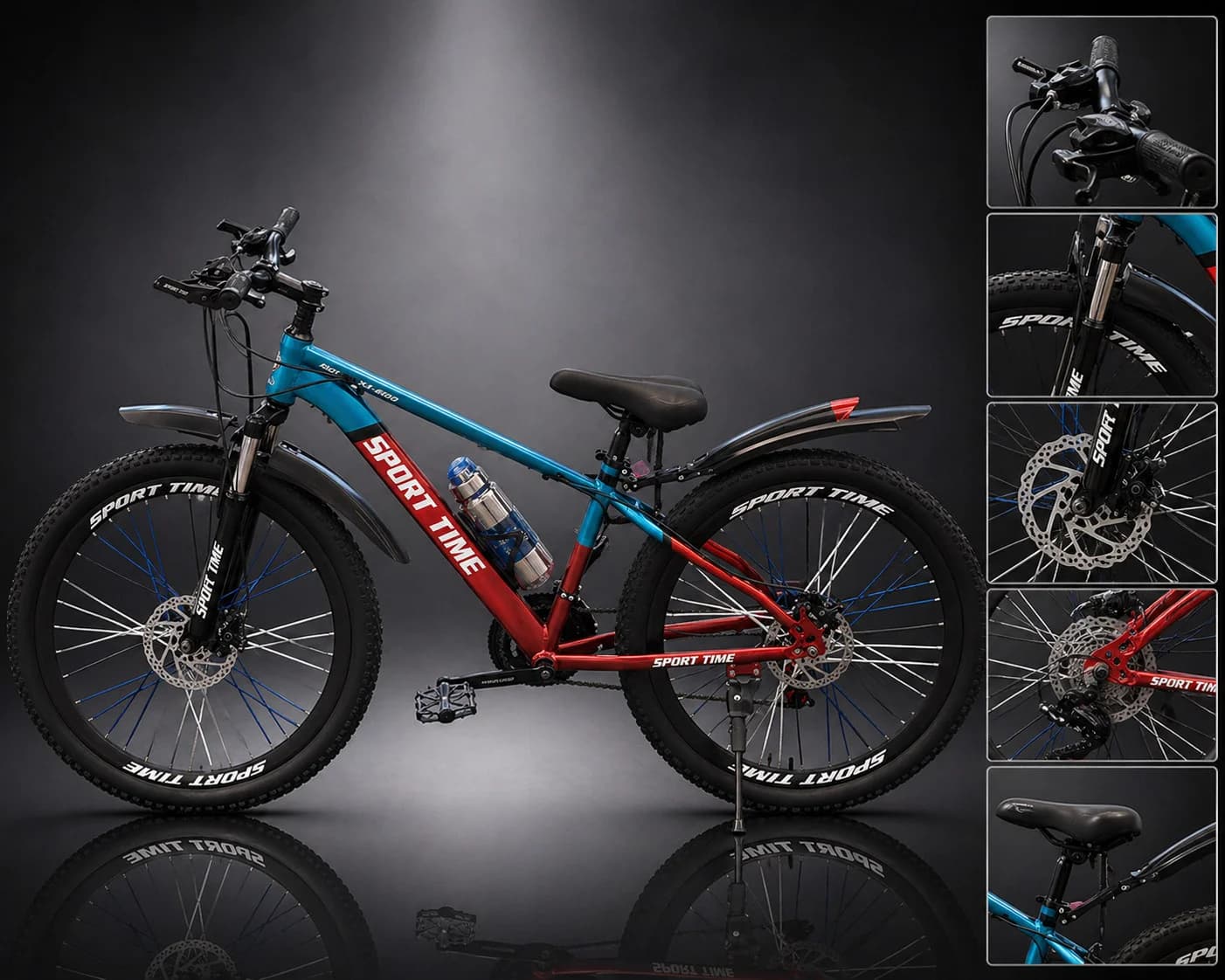 Dağ velosipedi Sport Time, qırmızı/qara, 29"