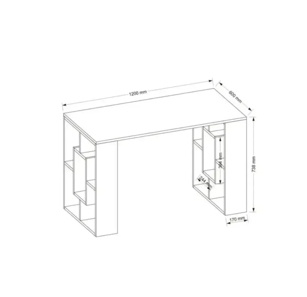 Yazı masası SO004, laminat, ağ, 60x73.8x120 sm — изображение 6