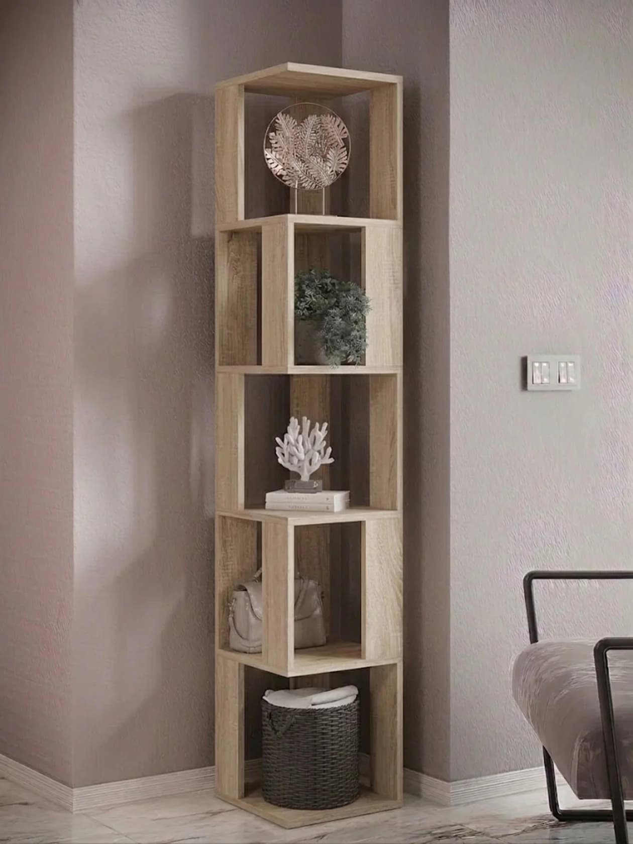 Stellaj, Laminat, Sonoma, 180x35x35 sm