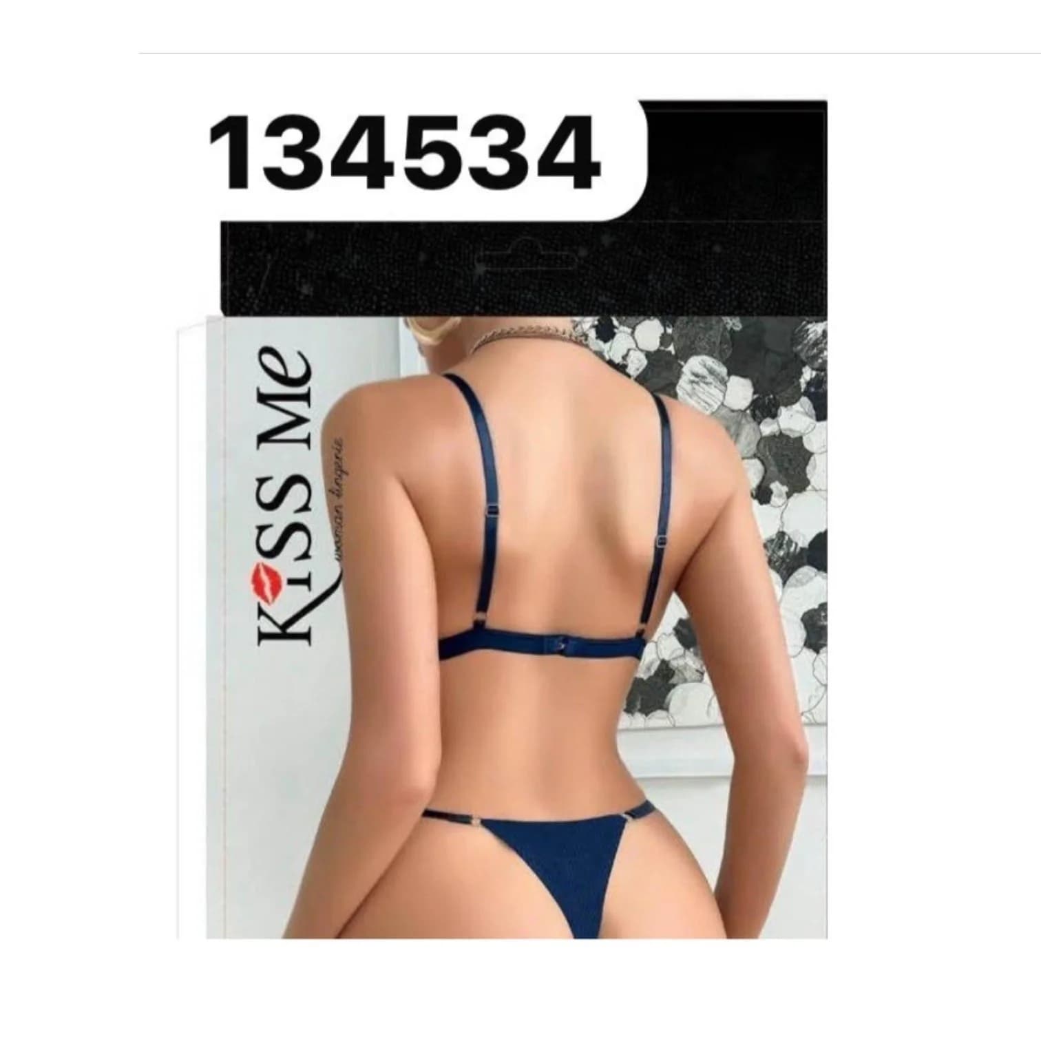 Qadınıar üçün büsthalter və tuman dəsti, göy, poliester, ölçü One size — image 2