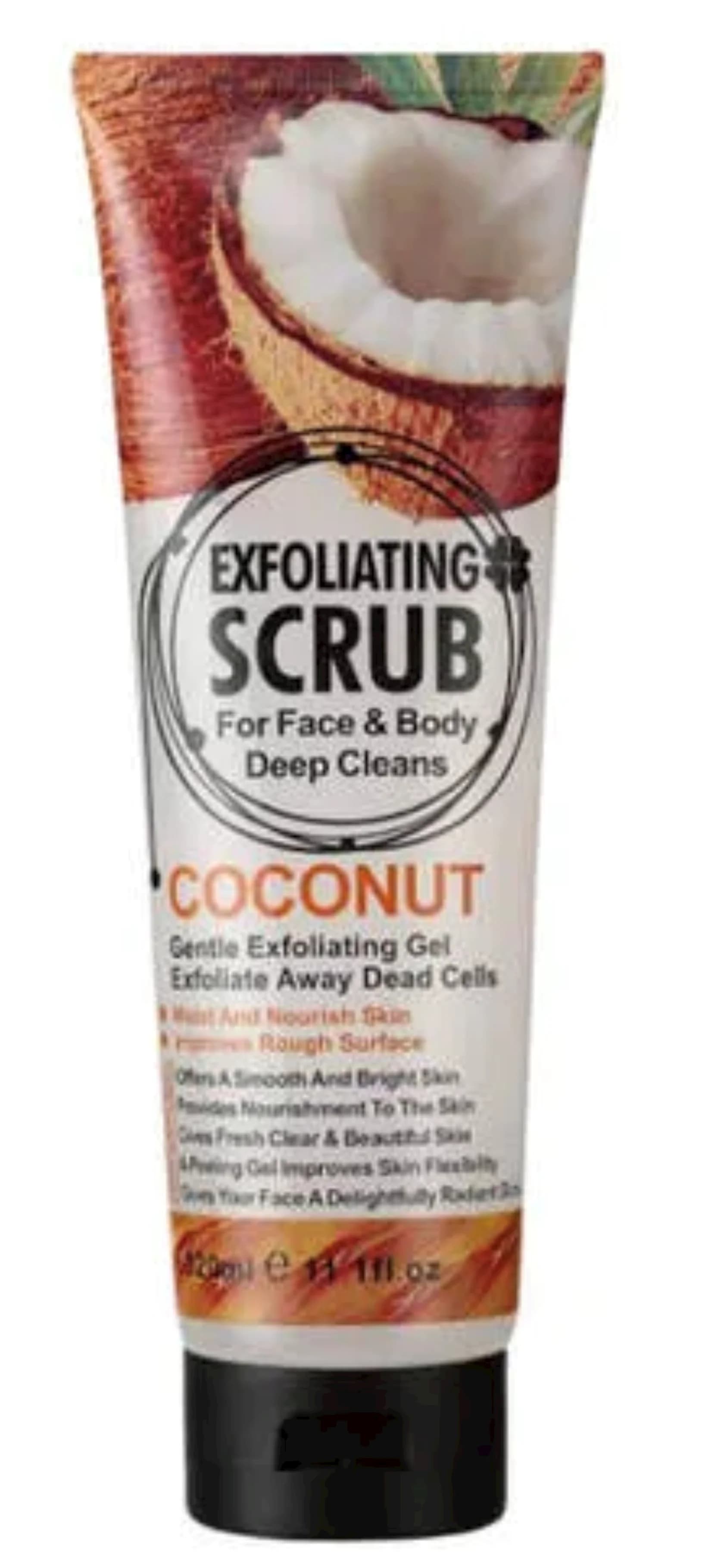 Üz və bədən üçün skrab Wokali Coconut Exfoliating Scrub, aşındırıcı, 320 ml