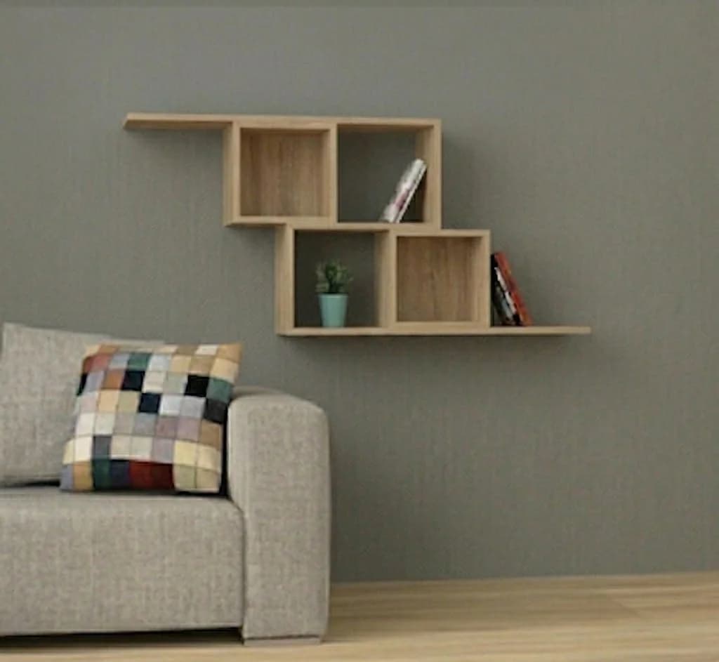 Rəflər MB853, laminat, bej, 100x60x25 sm