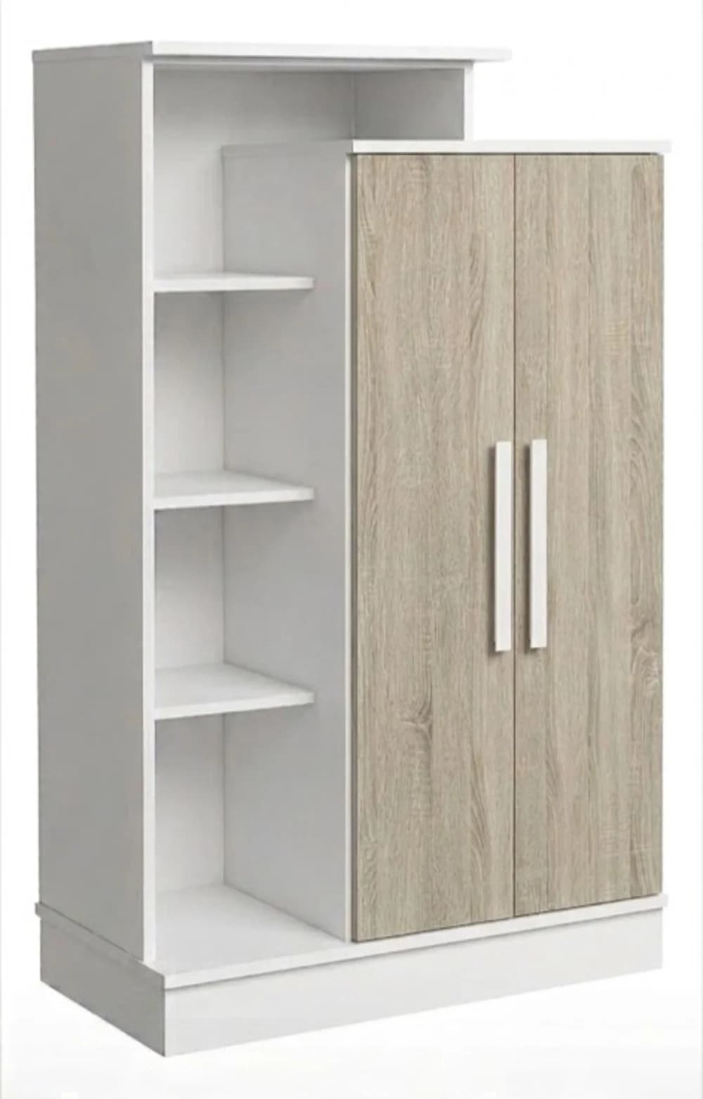 Şkaf 65118447, laminat, ağ/sanoma, 180x100x40 sm