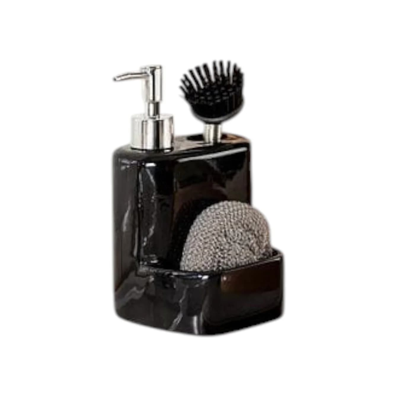 Sabun qabı Madame Coco Andre, keramika, qara, 12.5x11.5x22 sm