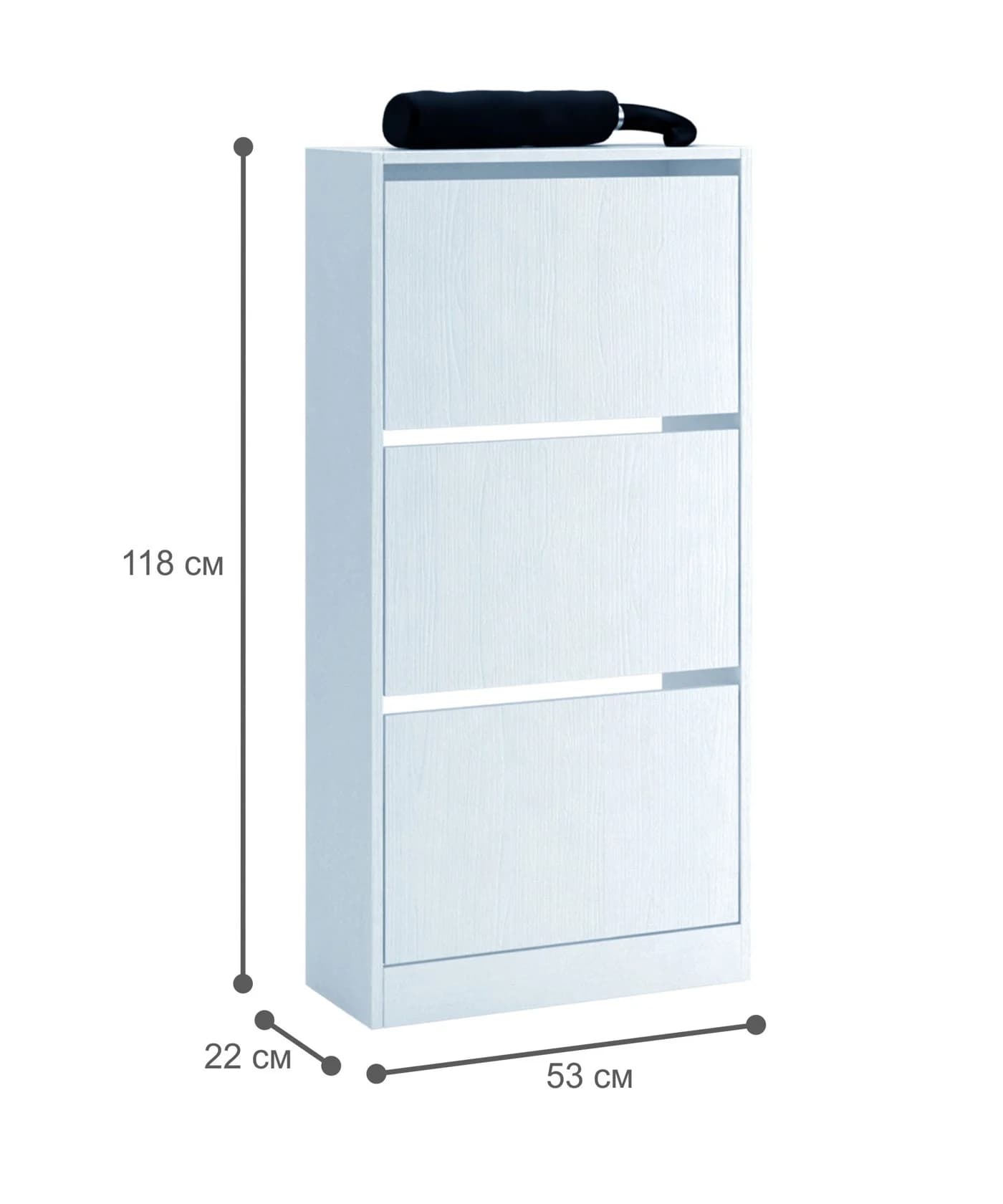 Ayaqqabı üçün tumba Yagmur, laminat, ağ, 118x53x22 sm — изображение 4