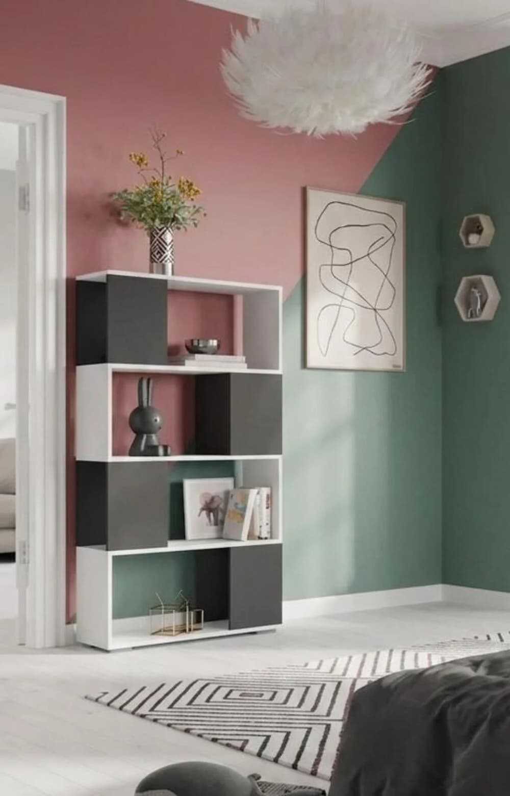 Stellaj MB 1, laminat, antrasit/ağ, 180x120x40 sm