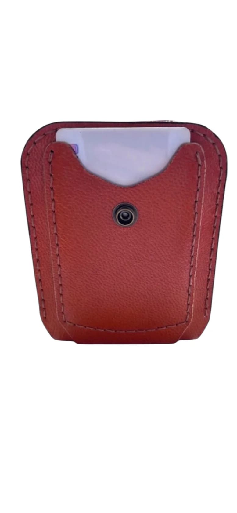 Pulqabı kişilər üçün, dəri, 8.5x12 sm, tünd narıncı — şəkil 2