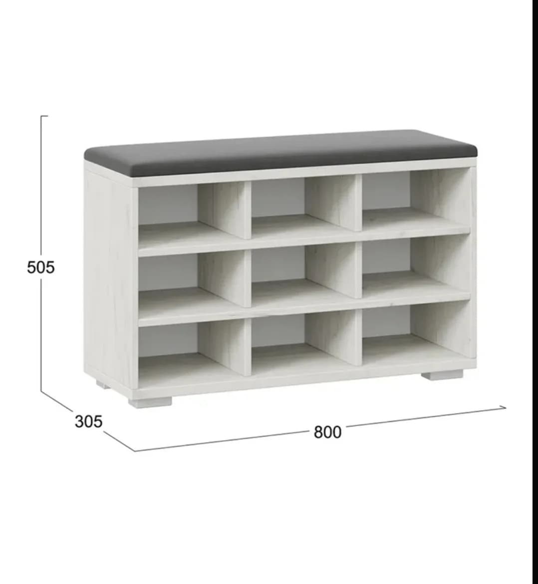 Ayaqqabı üçün tumba SO0021, laminat, ağ, 50x80x30 sm — şəkil 6