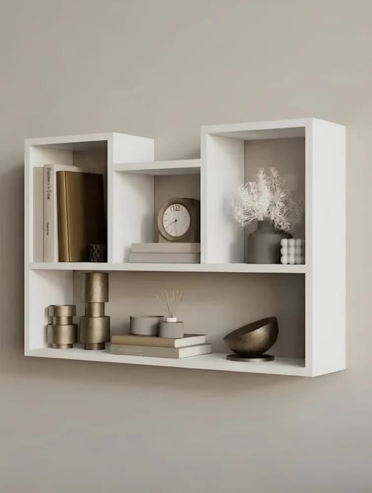 Rəf 57282080, laminat, ağ, 90x60x25 sm