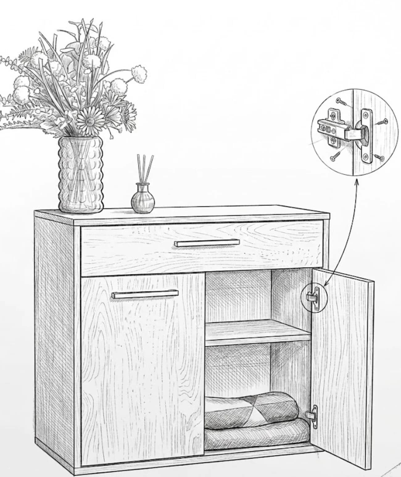 Komod MB19, laminat, venge, 70x70x35 sm — изображение 2