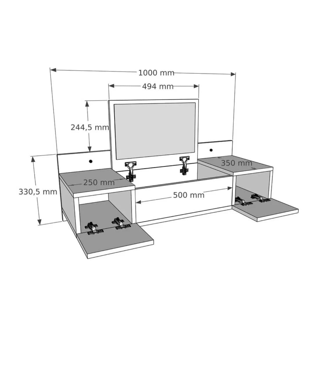 Konsol SO30, laminat, qəhvəyi, 60x100x35 sm — изображение 2
