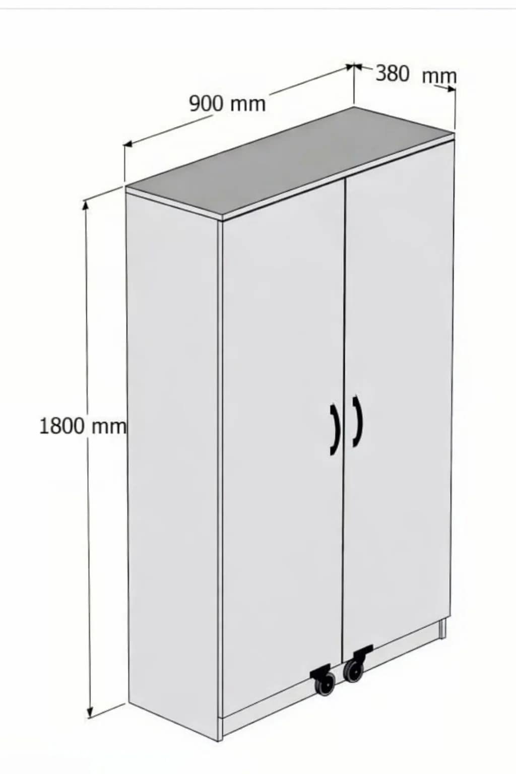Şkaf S062, LDSP, 180x90x38 sm, qəhvəyi — image 4