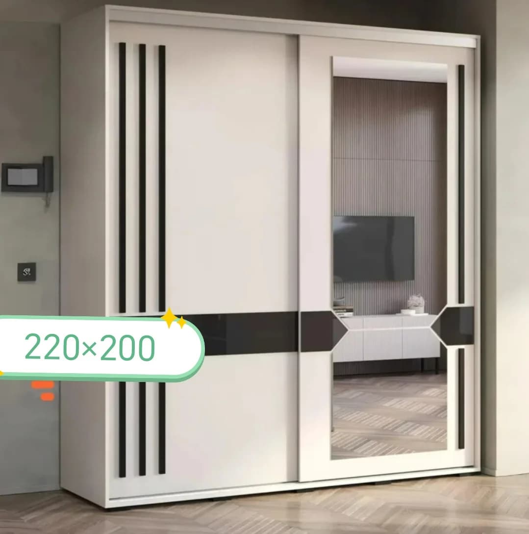 Şkaf-kupe 1, laminat, 220x200x60 sm