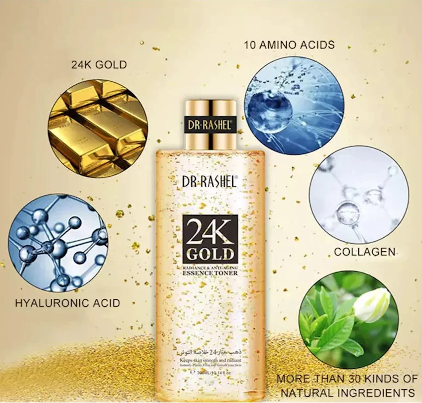Üz üçün toner Dr.Rashel 24K Gold Radiance and Anti-Aging 300 ml — image 5