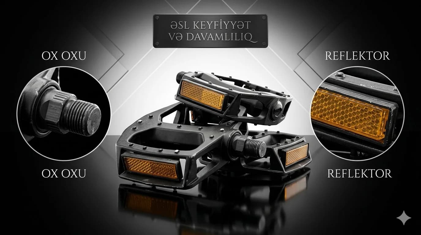 Velosiped üçün Dəmir pedallar işıq qaytarıcılı ppower97 20/24/26/27.5/28/29 ölçü üçün uyğundur