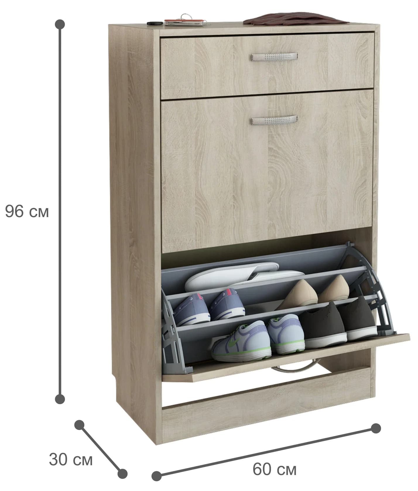 Ayaqqabı tumbası 15458, laminat, qəhvəyi, 60x96 sm — image 2