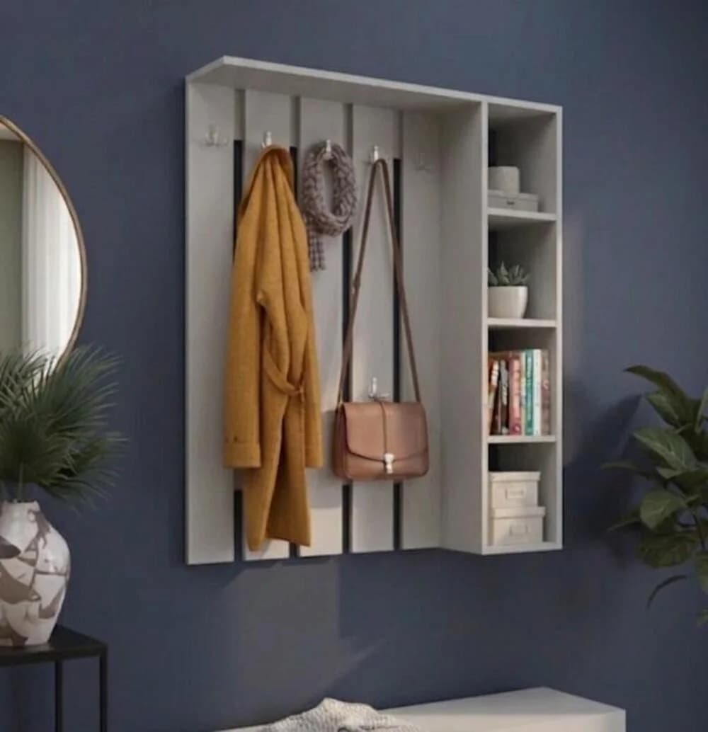 Divarüstü asılqan MB3, boz, laminat, 100x110x25 sm
