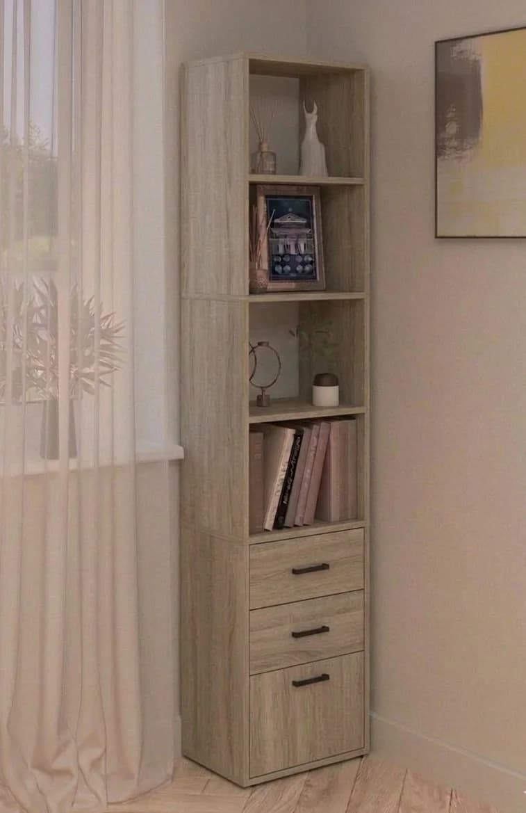 Stellaj MB1, laminat, ağ, 180x40x29 sm