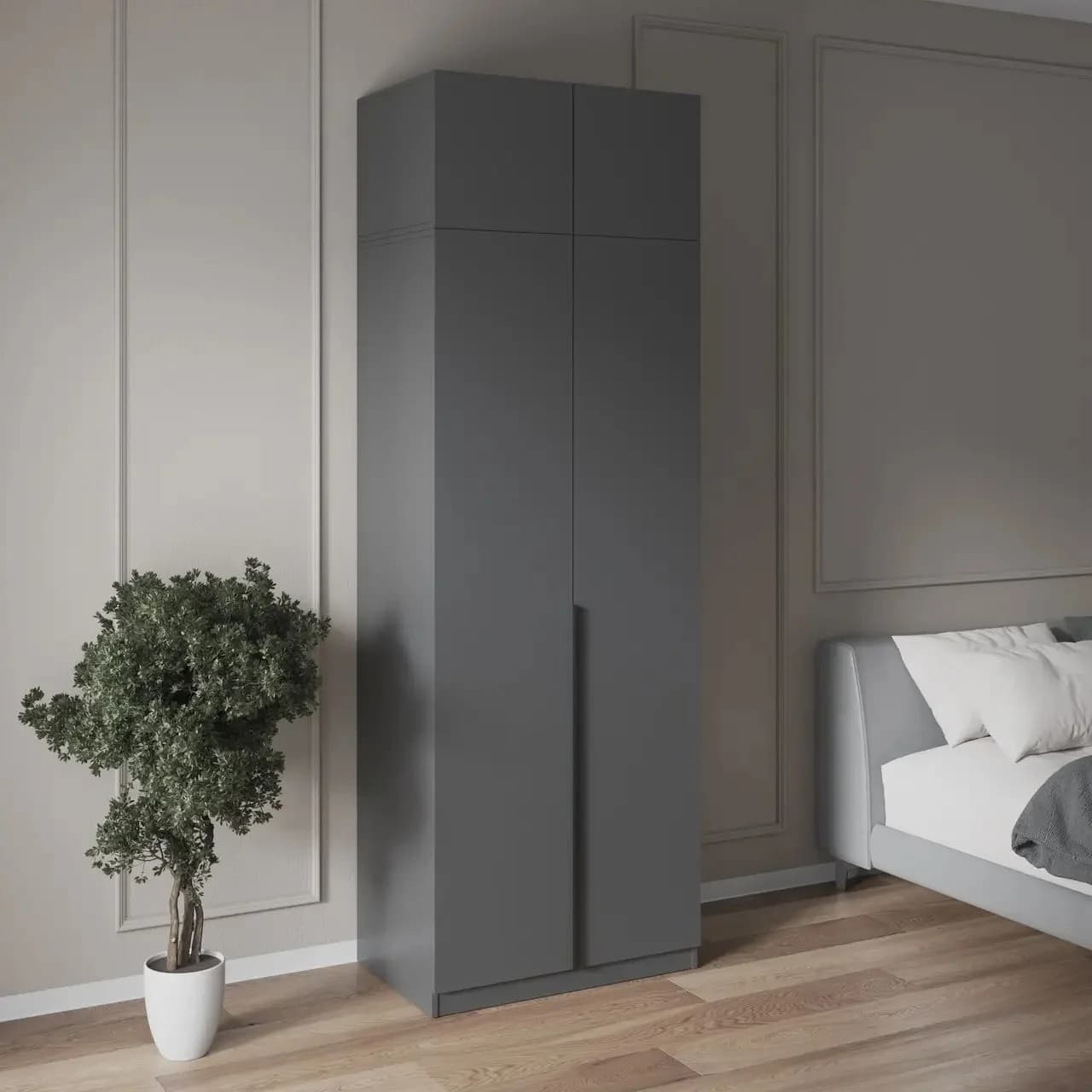 Şkaf Yagmur, laminat, antrasit, 240x80 sm