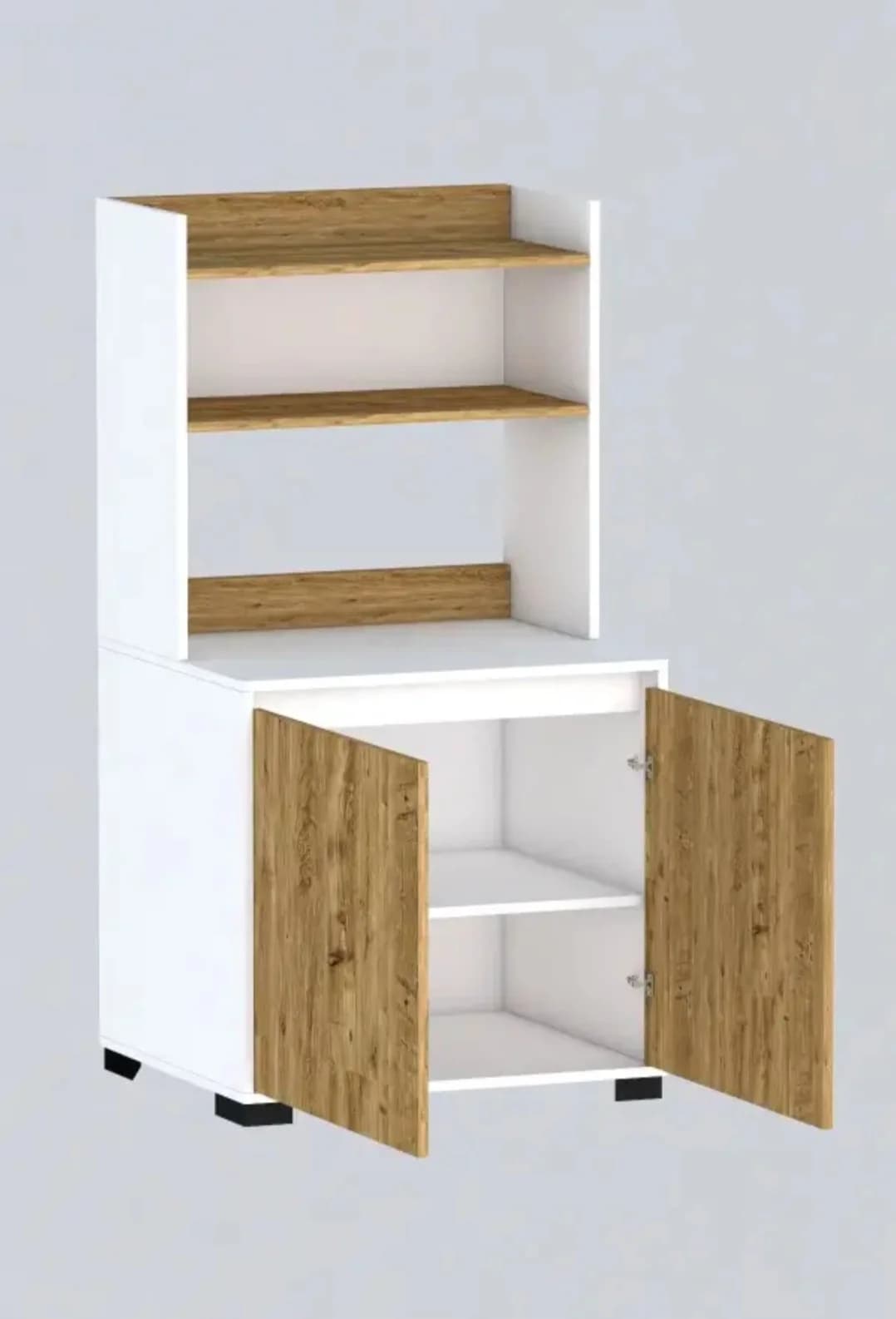 Mətbəx üçün bufet SO001, laminat, ağ/bej, 155x80x37 sm — image 5