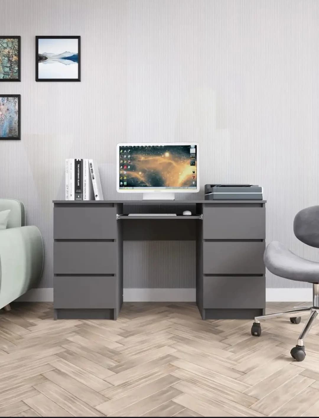 Kompüter masası SO 024, laminat, antrasit