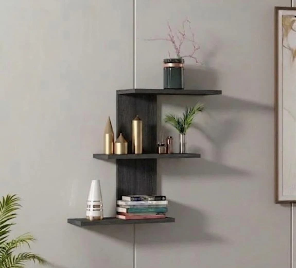 Rəflər MB663, laminat, antrasit, 65x45x25 sm