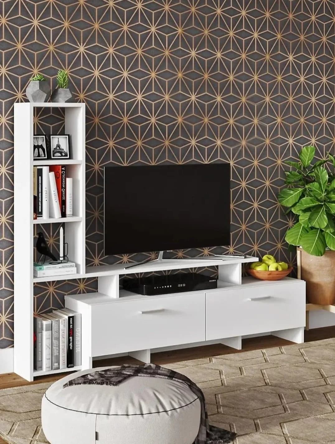 TV üçün tumba SO107, laminat, 25x135x112 sm — image 3