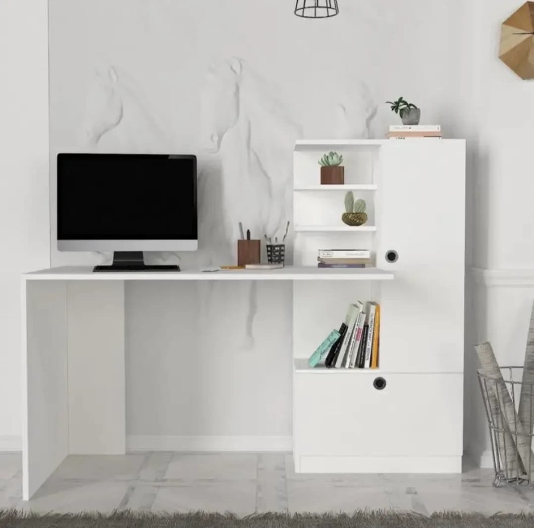 Yazı masası SO002, laminat, ağ, 150x60x150 sm