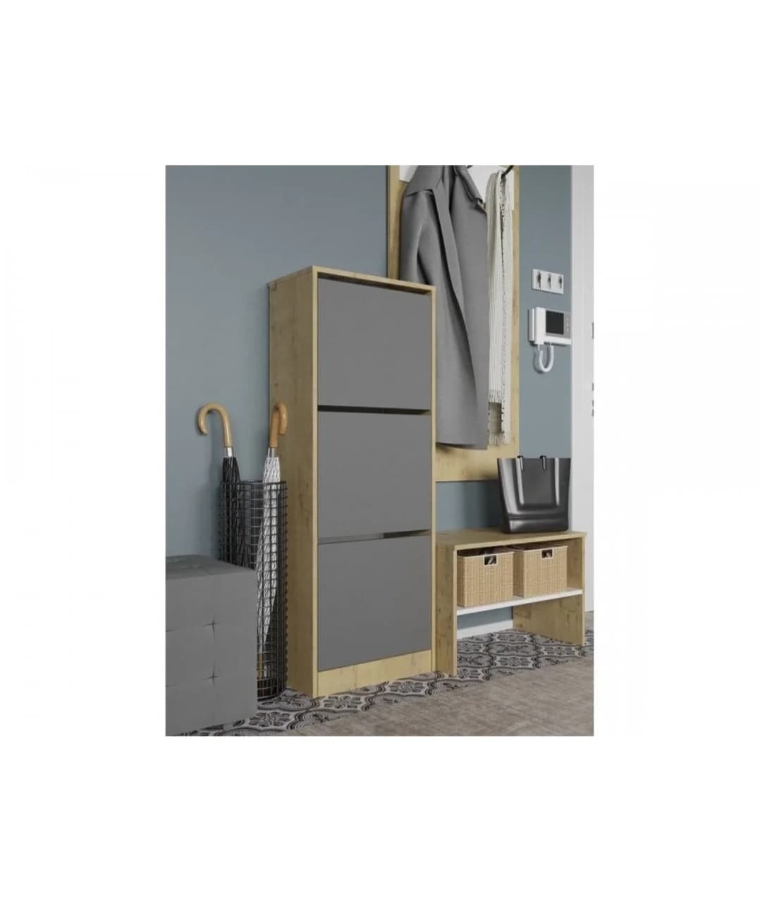 Ayaqqabı üçün Tumba SO0033, 90x65 sm, antrasit