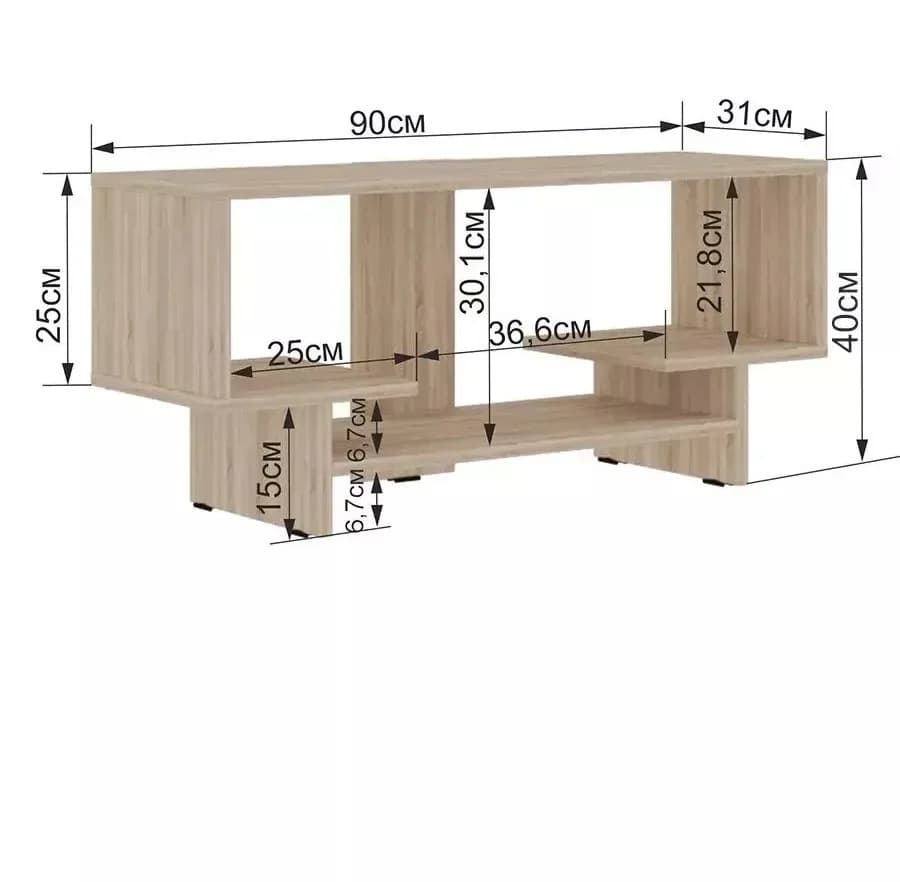 TV üçün tumba 24, laminat, sonoma, 40.1х31.1х90.1 sm — изображение 3