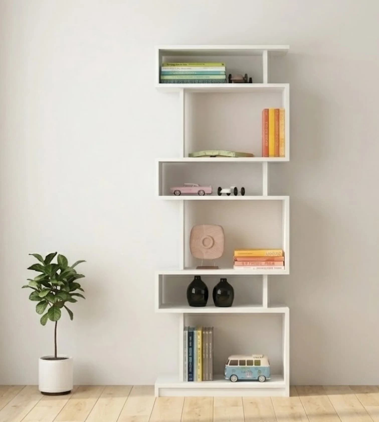 Stellaj No Brand, Laminat, Ağ, 180x60x30 sm