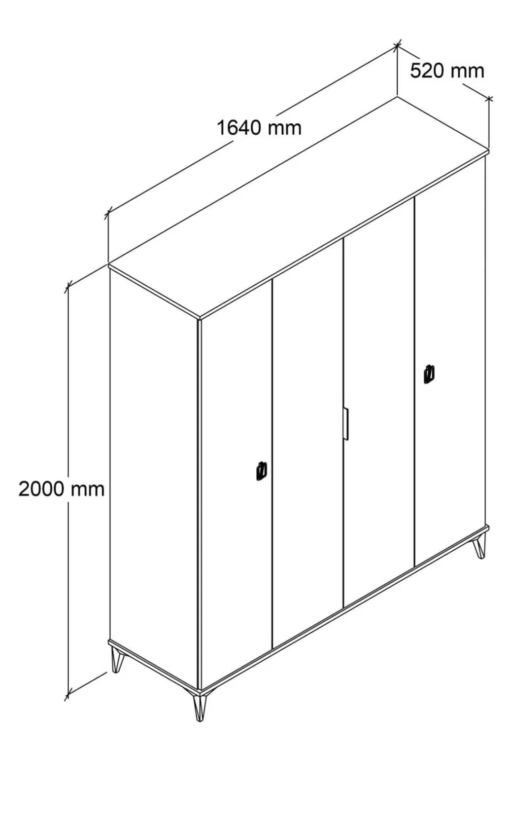Döşəməüstü dolab SO0036, laminat, 200x160x50 sm, ağ/qəhvəyi — image 5