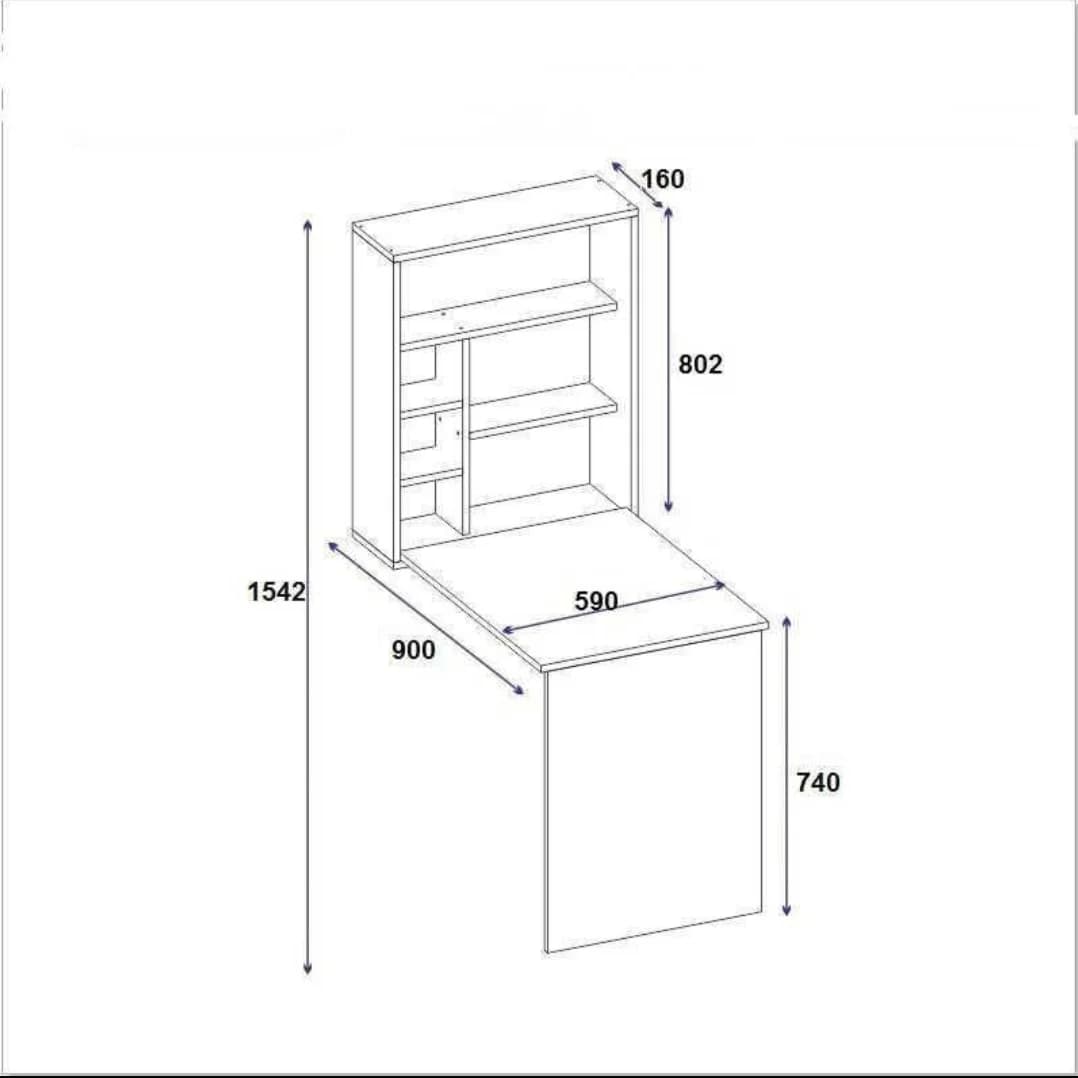 Yazı masası SO0013, laminat, qəhvəyi, 60x90x155 sm — изображение 3