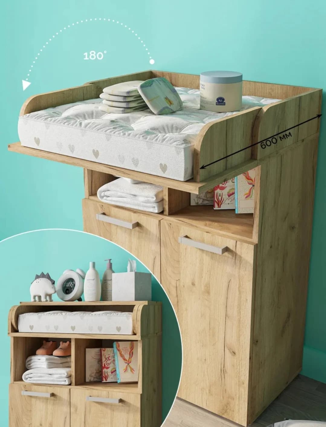 Komod SO059, bej, laminat, 93.8х35х60 sm — изображение 3