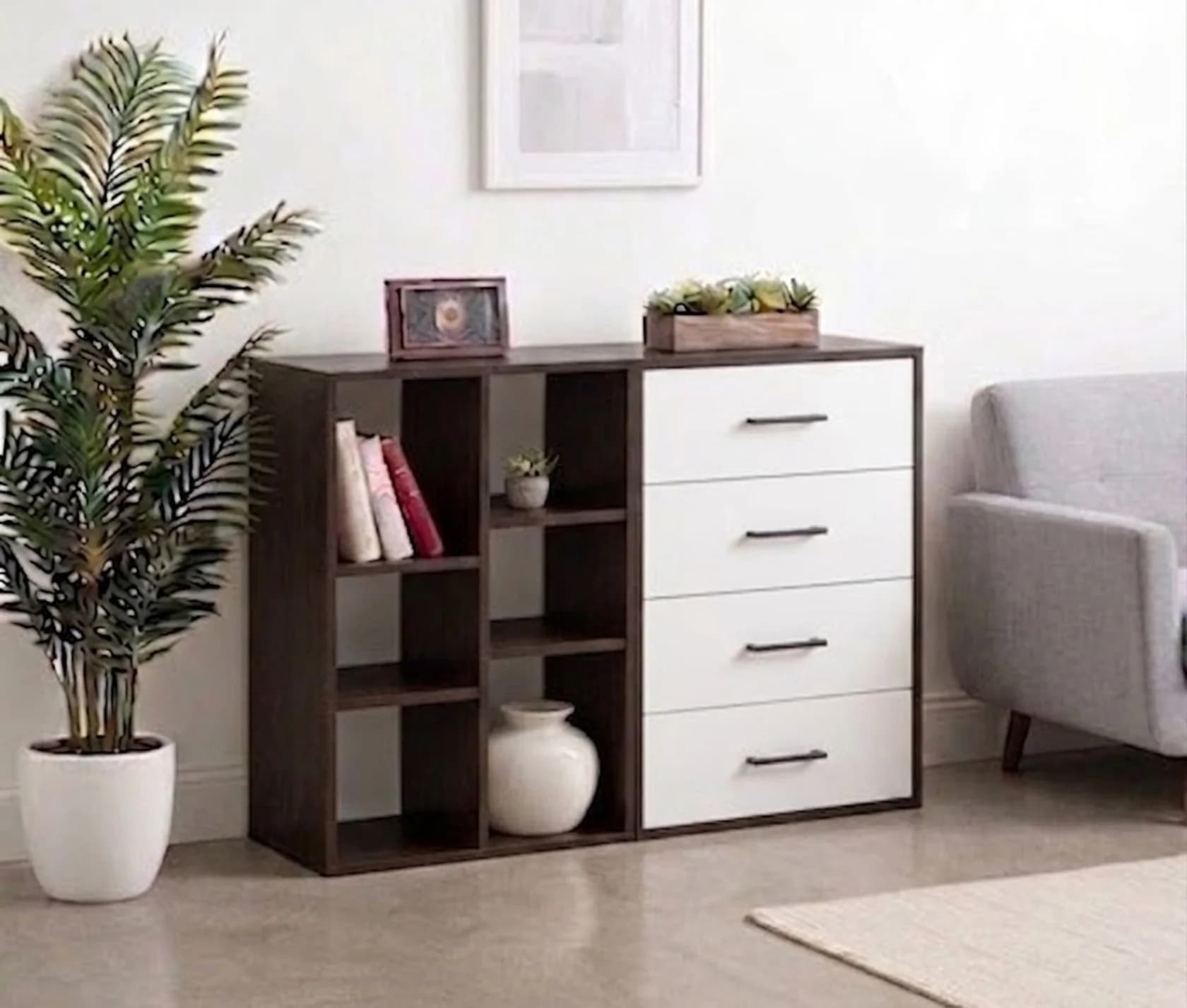 Komod MB 36, laminat, venge/ağ, 120x80x40 sm