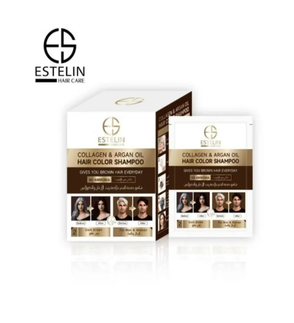 Tonlaşdırıcı şampun Estelin Hair Color Shampoo Dark Brown, 10 əd x 25 ml