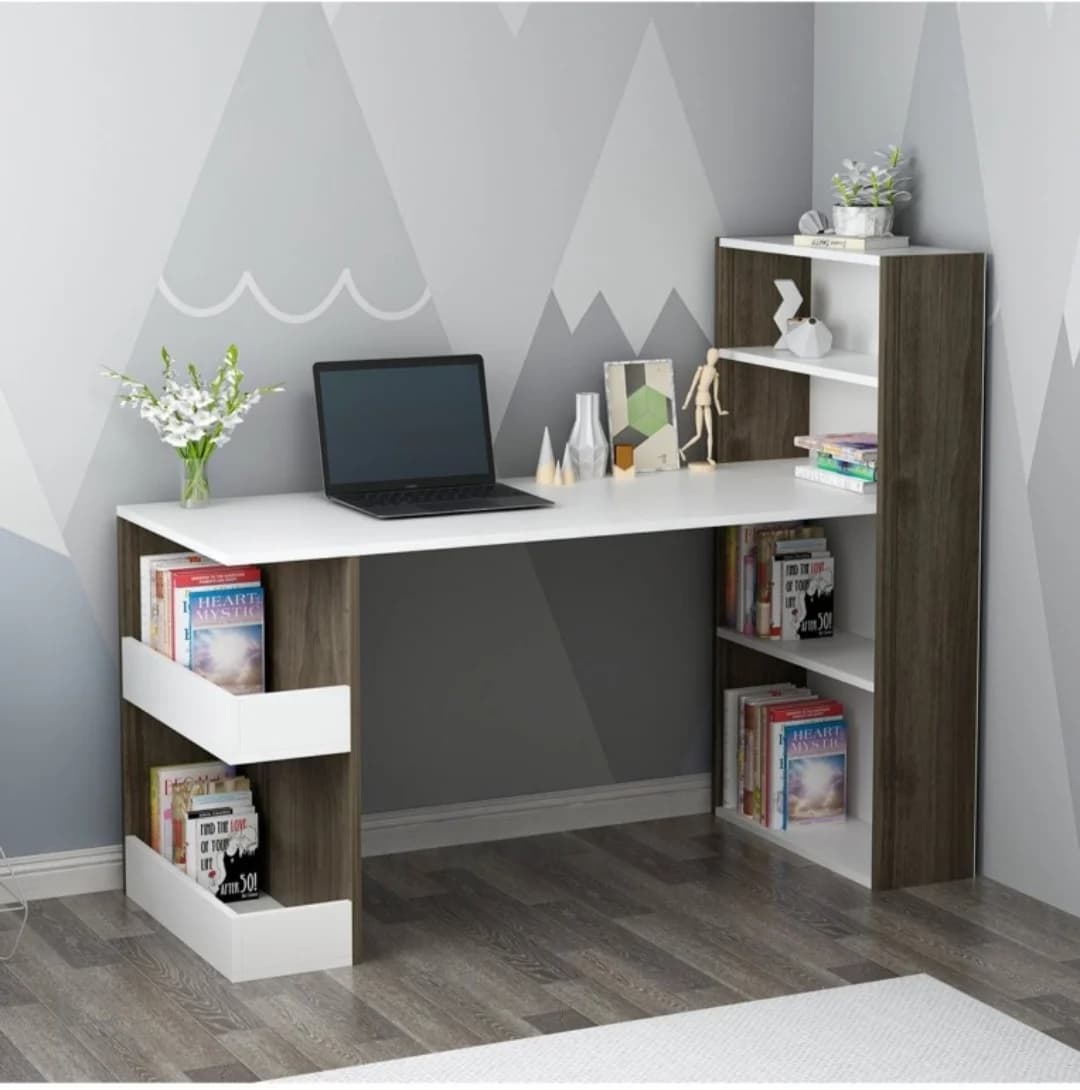 Yazı masası SO0035, laminat, 120x50x120 sm, ağ/qəhvəyi