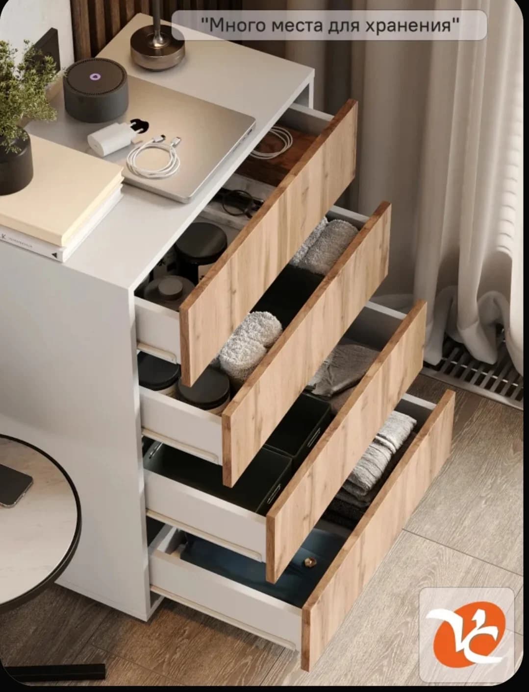 Tumba SO 003, laminat, ağ, 91.5х60х36 sm — изображение 5