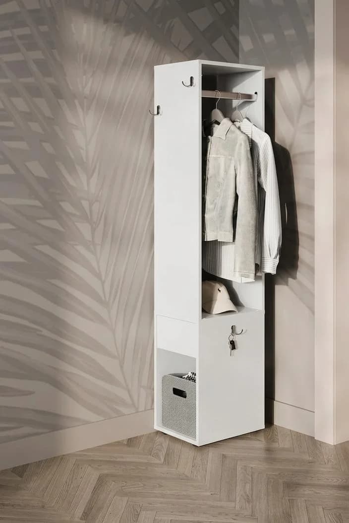Tumbalı asılqan MB2, ağ, laminat, 180x40x35 sm