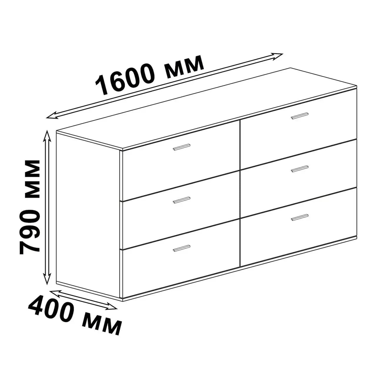 Komod Yagmur 28, laminat, antrasit, 160х79х40 sm — изображение 2