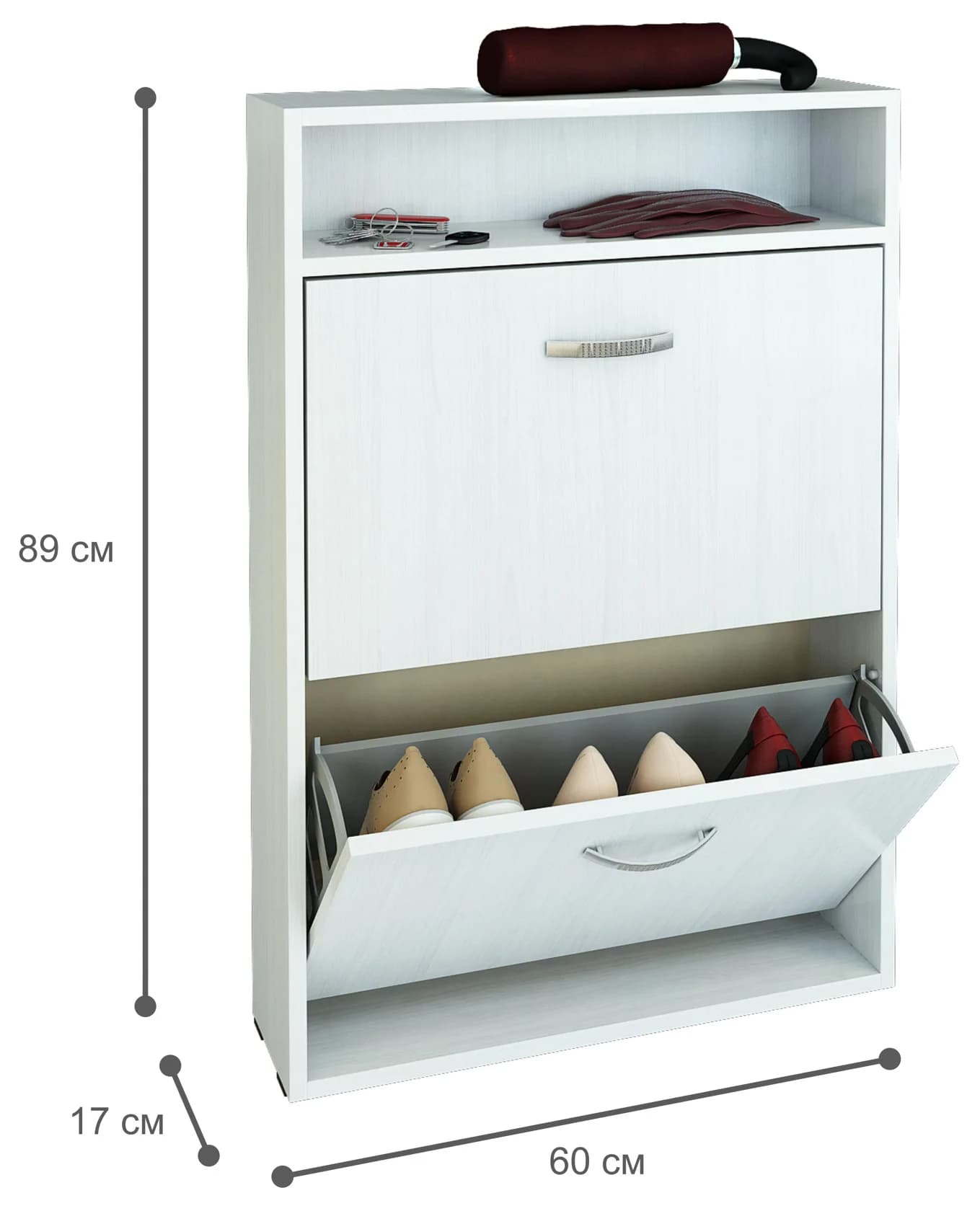 Ayaqqabı tumbası 15457, laminat, ağ, 60x89 sm — изображение 3