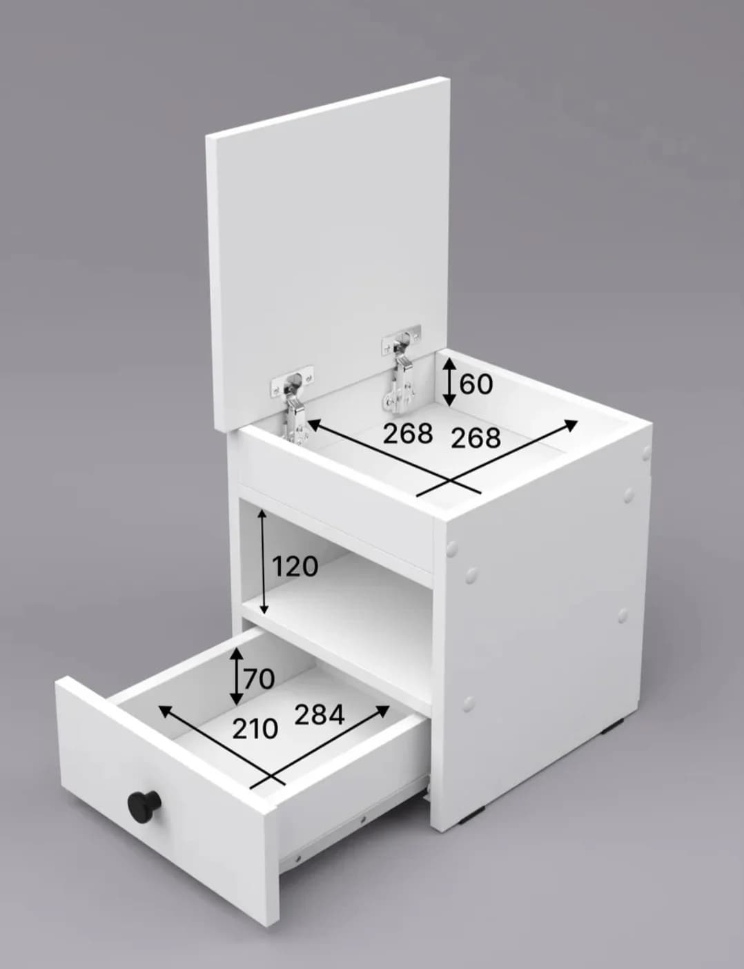 Tumba SO005, laminat, 35x30x32 sm, ağ — изображение 4