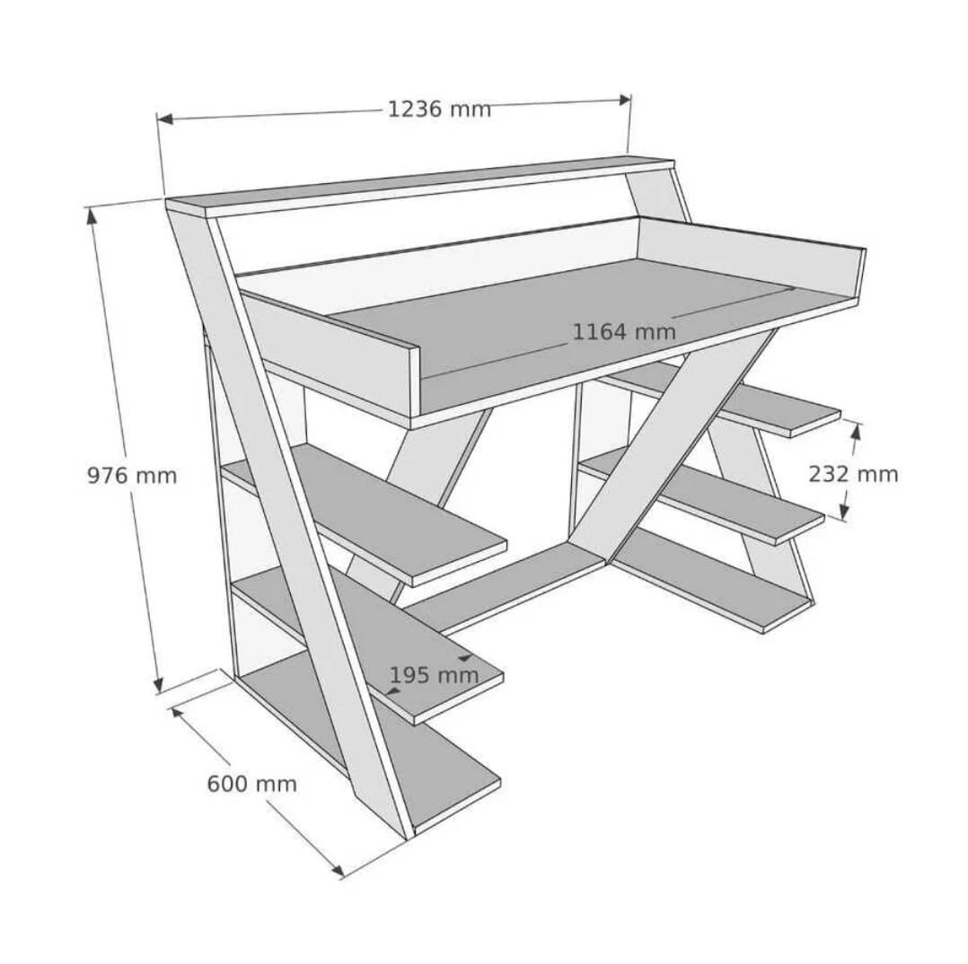 Kompüter masası SO0022, laminat, bej, 123x60x97.6 sm — изображение 5