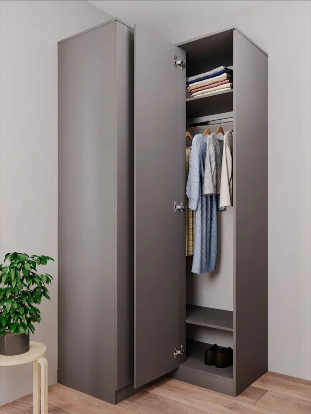 Şkaf Dolab SO0026, laminat, antrasit, 210x95x50 sm