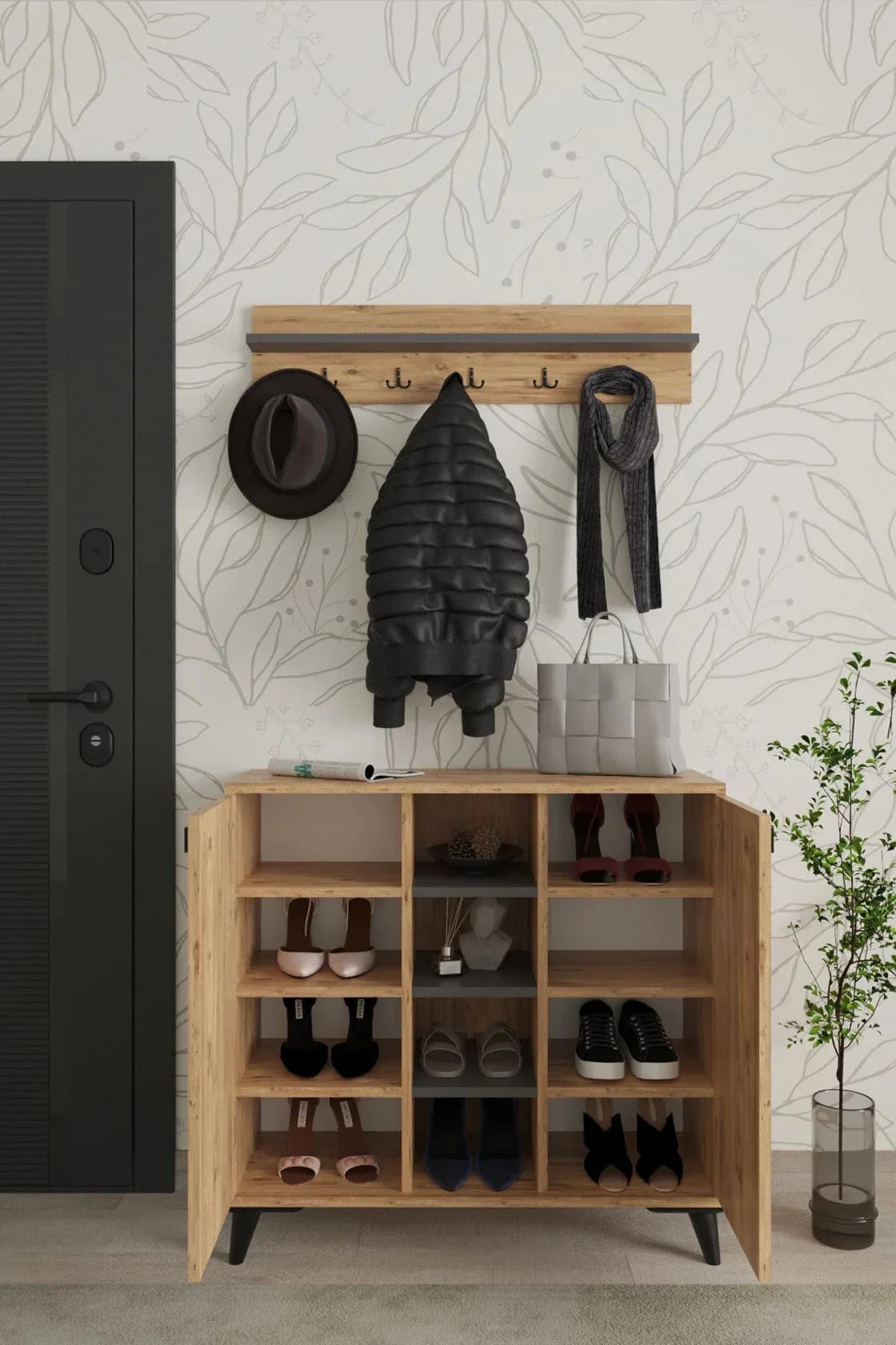 Ayaqqabı üçün tumbа Yagmur, laminat, votan, 76x33x90 sm — изображение 2