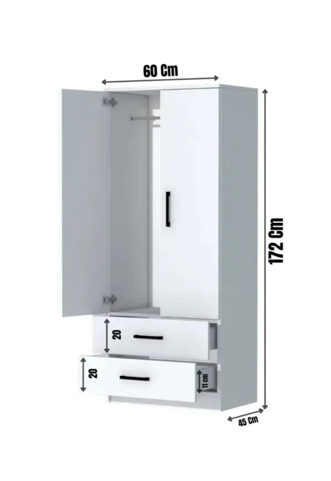 Döşəməüstü dolab SO86, laminat, 172x60x45 sm — image 4