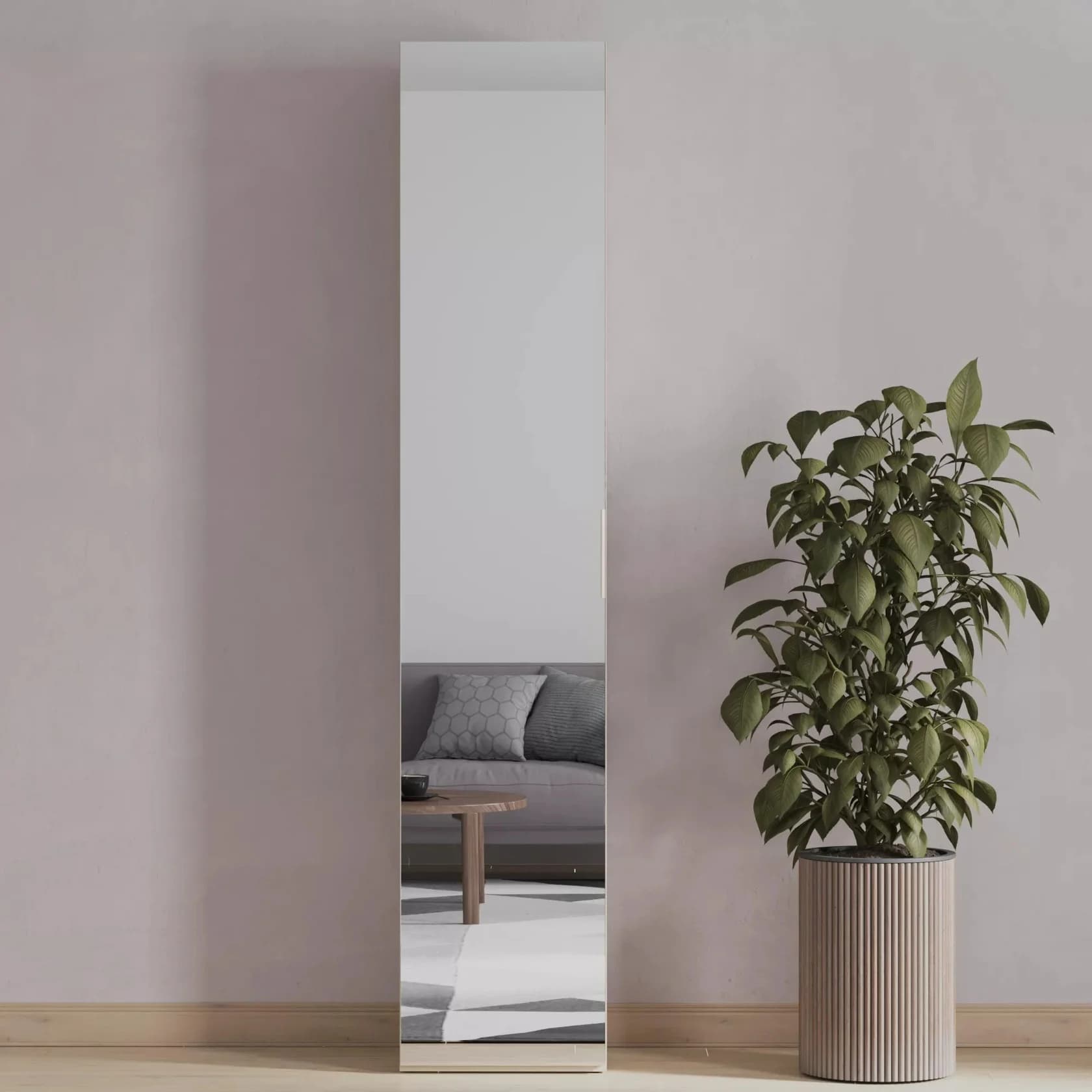 Şkaf-güzgü Yagmur, laminat, bej, 210.1x57.5x45.1 sm — image 2