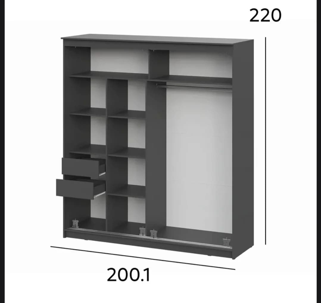 Şkaf 1, laminat, 220x200x60 sm — image 2